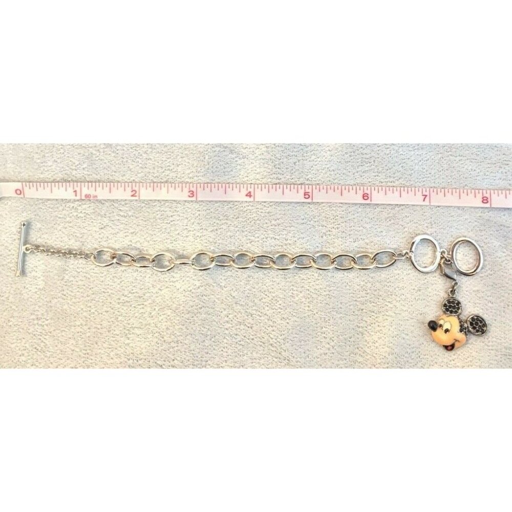 NWT Disney Swarovski Crystal Charm Toggle Bracelet with Mickey Charm - Picture 6 of 10